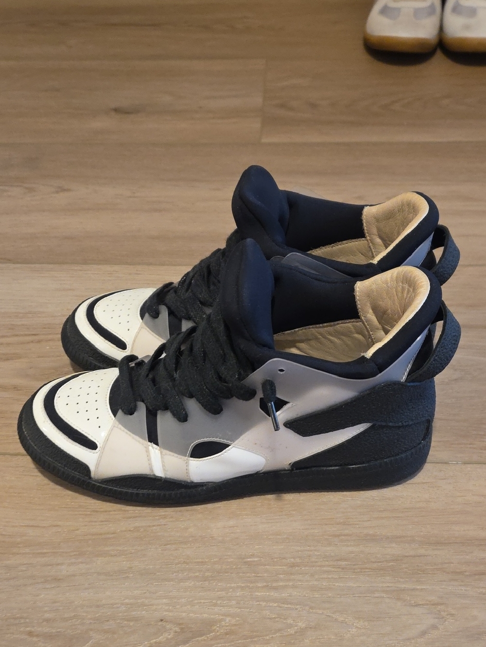 Mens Maison Margiela Mid-Top Black and White Sneaker US Mens 7 EU 40